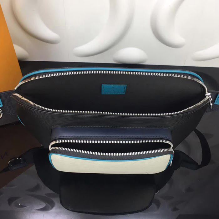 路易威登LV頂級原單M51464黑花BUMBAG 腰包 Epi牛皮搭配Eclipse Monogram塗層帆布 YDH2141
